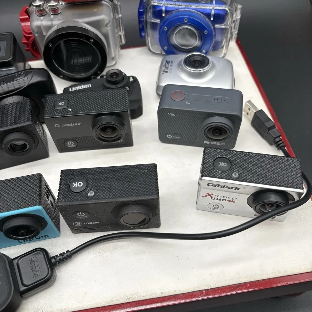 Lot 24 Action Cameras GoPro Hero Polaroid 4K Waterproof Bundle Parts Repair